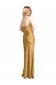 Cheap Sleek Strapless Long A-Line Stretch Satin Bridesmaid Dress Canada