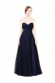 Cheap Draped Bodice Sweeheart Long Tulle Bridesmaid Dress Canada