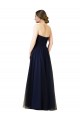 Cheap Draped Bodice Sweeheart Long Tulle Bridesmaid Dress Canada