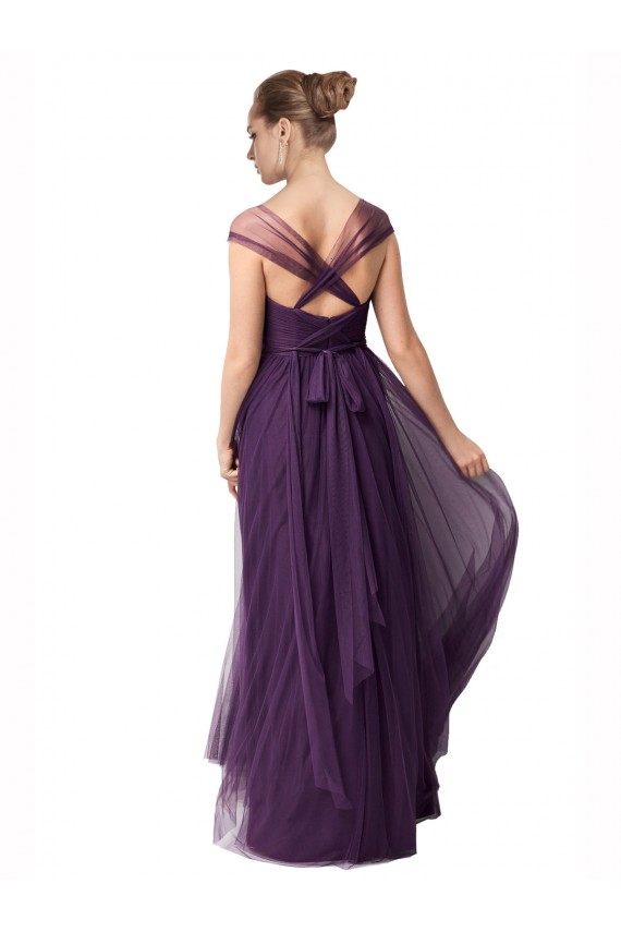 Cheap Full Length Long Tulle Bridesmaid Dress with Sweetheart Neckline Canada