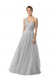 Cheap Floor Length Tulle Bridesmaid Dress with Shirred One Shoulder Bodice Canada