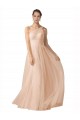 Cheap Illusion One Shoulder Tulle Bridesmaid Dress with Shirred Bodice Canada