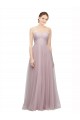 Cheap Sweetheart Neckline Long Tulle Bridesmaid Dress with Lace Bodice Canada