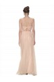 Cheap Long Tulle Bridesmaid Dress with Illusion Neck Canada