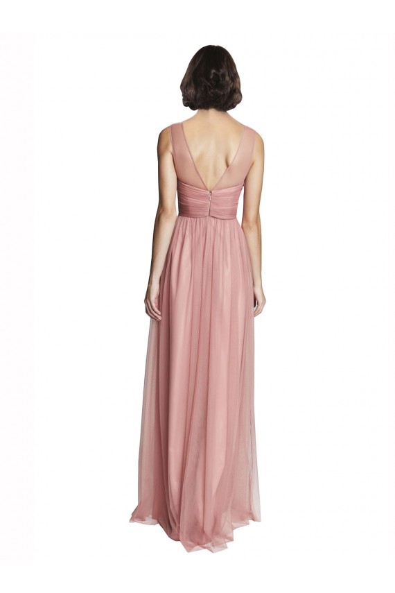 Cheap V-Neck Illusion Tulle Bridesmaids Dress Canada