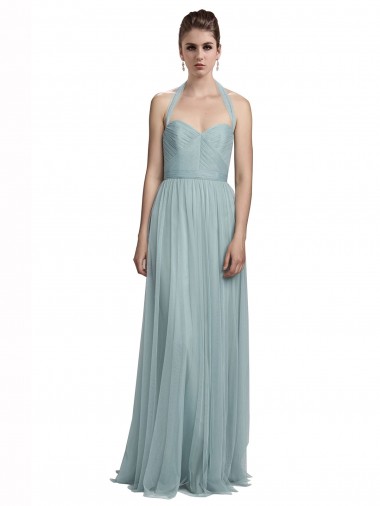 Cheap Halter Ruched Sweetheart Neckline Tulle Bridesmaid Dress Canada