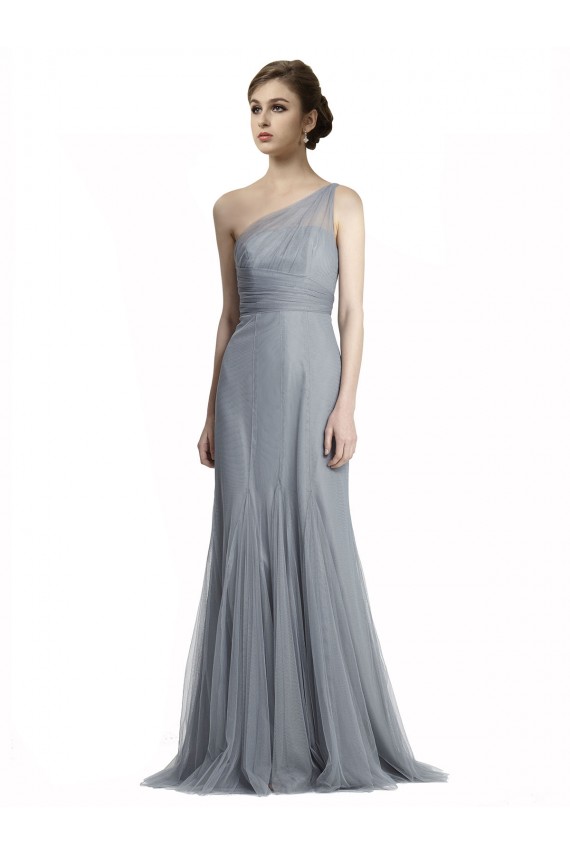 Cheap One Shoulder Tulle Fit and Flare Bridesmaid Dress Canada