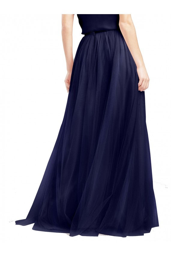 Cheap Long A-Line High Neck Halter Tulle Bridesmaid Dress Canada
