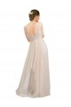 Cheap Scooped Neckline Long Tulle Bridesmaid Dress with Open Back Canada