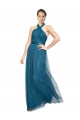 Cheap High Neck Halter Pleated A-Line Tulle Bridesmaid Dress Canada