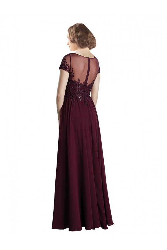 Cheap Full Length Beaded and Embroidered Tulle Bodice Long Chiffon Bridesmaid Dress Canada