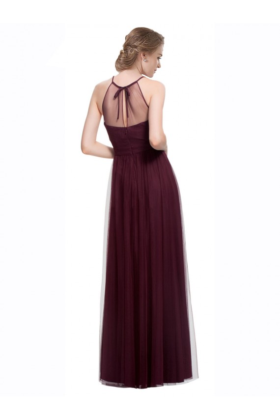 Cheap Full Length Soft Tulle Spaghetti Strap Bridesmaid Dress Canada