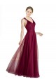Cheap Long Sweetheart Tulle Bridesmaid Dress with Straps and Criss Cross Back Canada