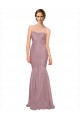 Cheap Mermaid Strapless Tulle Bridesmaid Dress with All Over Pleats Canada