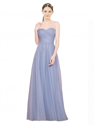 Cheap Strapless Sweetheart A-Line Tulle Bridesmaid Dress with Low Back Canada