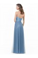 Cheap Long Strapless Bridesmaid Dress with Soft Tulle Overlay Canada