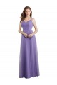 Cheap Sweetheart Deep V-Back Tulle Bridesmaid Dress with Draped Bodice Canada