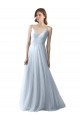 Cheap Wrapped Ruched Natural Waist Slim Soft Tulle Bridesmaid Dress Canada