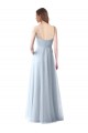 Cheap Wrapped Ruched Natural Waist Slim Soft Tulle Bridesmaid Dress Canada