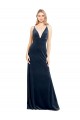 Cheap V-Back Long Velvet Bridesmaid Dress with Notched V-Neck and Spaghetti Straps Canada