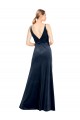 Cheap V-Back Long Velvet Bridesmaid Dress with Notched V-Neck and Spaghetti Straps Canada
