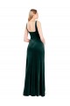 Cheap Square Neck Full Length Velvet Bridesmaid Dress with Side Slit Canada