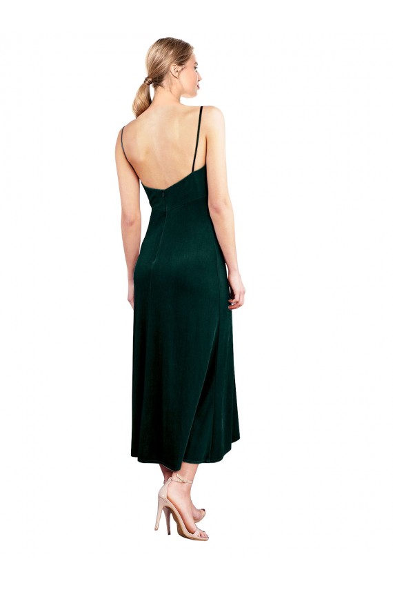 Cheap Midi Length Cowl Neck Velvet Slip Bridesmaid Dress Canada