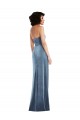 Cheap Strapless Velvet Maxi Bridesmaid Dress with Draped Skirt Canada