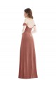 Cheap Off the Shoulder Flounce Sleeve Velvet Maxi Bridesmaid Dress Canada