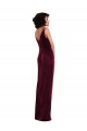 Cheap Draped Skirt Faux Wrap Velvet Maxi Bridesmaid Dress Canada