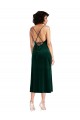 Cheap Midi Length Cowl Neck Velvet Short Slip Bridesmaid Dress Canada