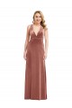Cheap Plunging Neckline Velvet Maxi Bridesmaid Dress with Criss Cross Open Back Canada