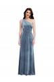Cheap One Shoulder Draped Velvet Maxi Bridesmaid Dress Canada