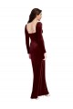 Cheap Sleek Square Neck Spaghetti Straps Velvet Bridesmaid Dress with Side Slit Canada
