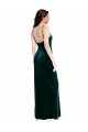 Cheap Straight Neckline Spaghetti Straps Long Velvet Bridesmaid Dress with High Side Slit Canada