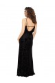 Cheap V-Neck Cowl Back Floral Velvet Bridesmaid Dress with Front Slit and Deep V-Neck Canada