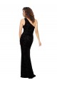 Cheap One Shoulder Long Sheath Sleeveless Floral Velvet Bridesmaid Dress Canada