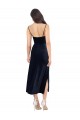 Cheap Midi Length Velvet Bridesmaid Dress with Cowl Neck and Spaghetti Straps Canada