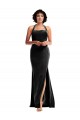 Cheap Stretch Velvet Empire Bridesmaid Dress with Halter Strap Canada