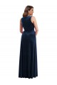 Cheap Deep V-Neck Sleeveless Velvet Maxi Bridesmaid Dress with Pockets Canada