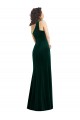 Cheap One Shoulder Velvet Trumpet Bridesmaid Dress with Front Slit Canada