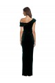 Cheap Long Asymmetric Neckline Ruched Velvet Bridesmaid Dress Canada