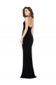 Cheap Halter Neck Wide Straps Long Velvet Bridesmaid Dress with Side Split Canada