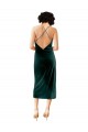 Cheap Midi Length Sleek Cowl Neckline Short Velvet Bridesmaid Dress Canada